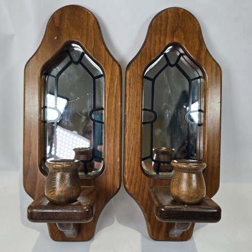 Vintage wood wall mirror - wall,