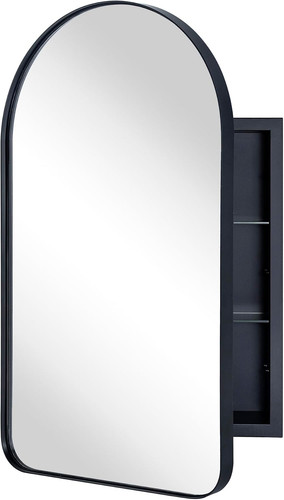 Matt black arched recessed - black,